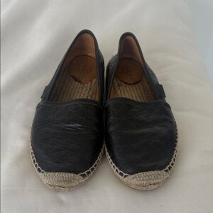 Gucci Black Quilted Leather Espadrille Flats